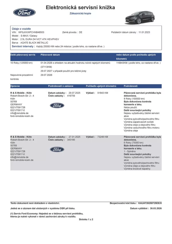 Ford S-MAX 2,5 FHEV Vignale 140KW 7 míst - foto 48
