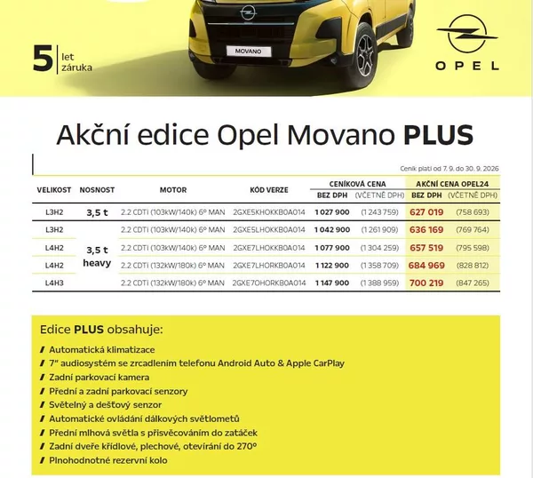Opel Movano PLUS 3500HeavyL4H2 2.2 140k6MT