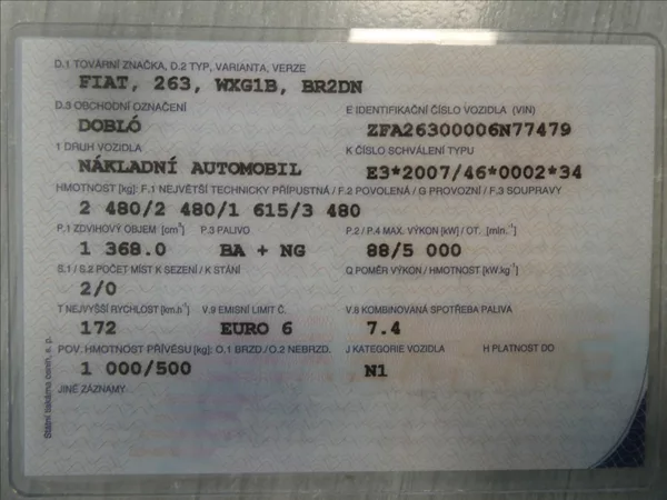 Fiat Dobló cargo 1,4 benzín/CNG SX L2H1,DPH,ČR - foto 36