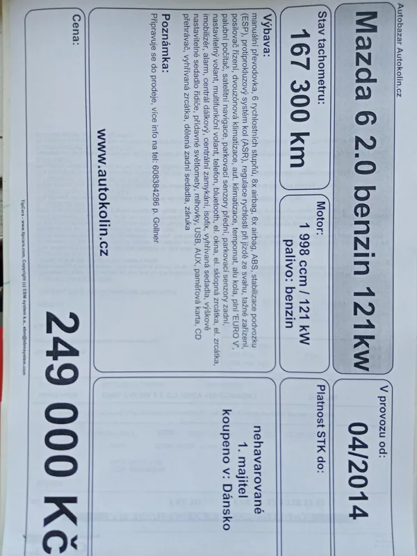 Mazda 6 2.0 benzin 121kw - foto 4
