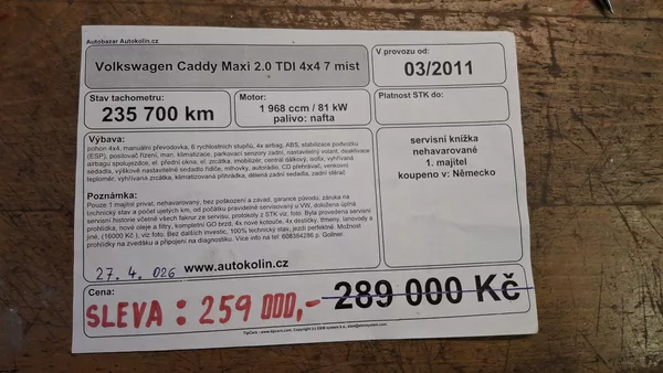 Volkswagen Caddy Maxi TDI 4x4 7 míst - foto 50
