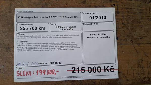 Volkswagen Transporter 1.9 TDI L2 H2 9míst LONG - foto 32