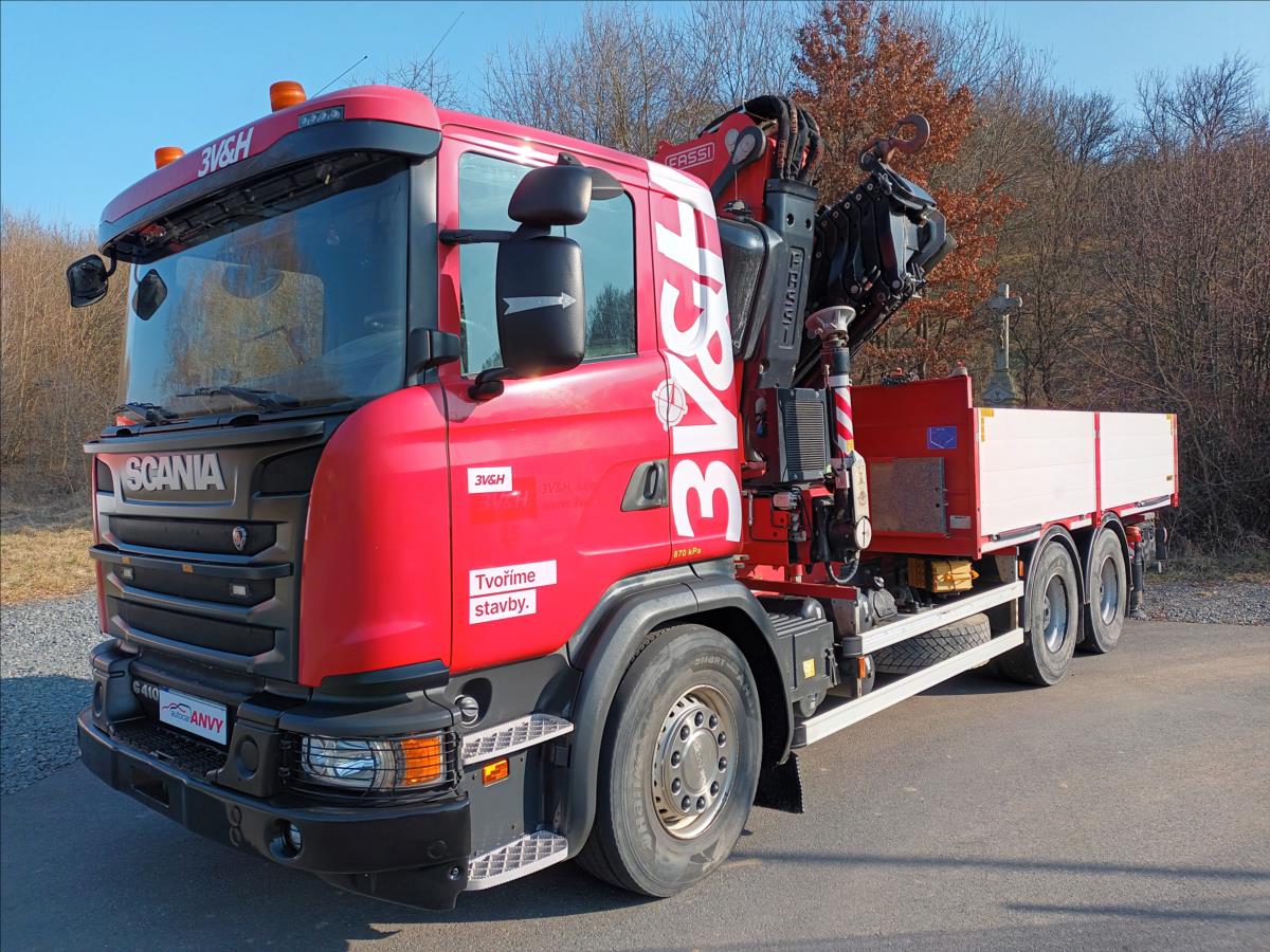 Scania G410 +Fassi 545+valník,ČR,1MAJ