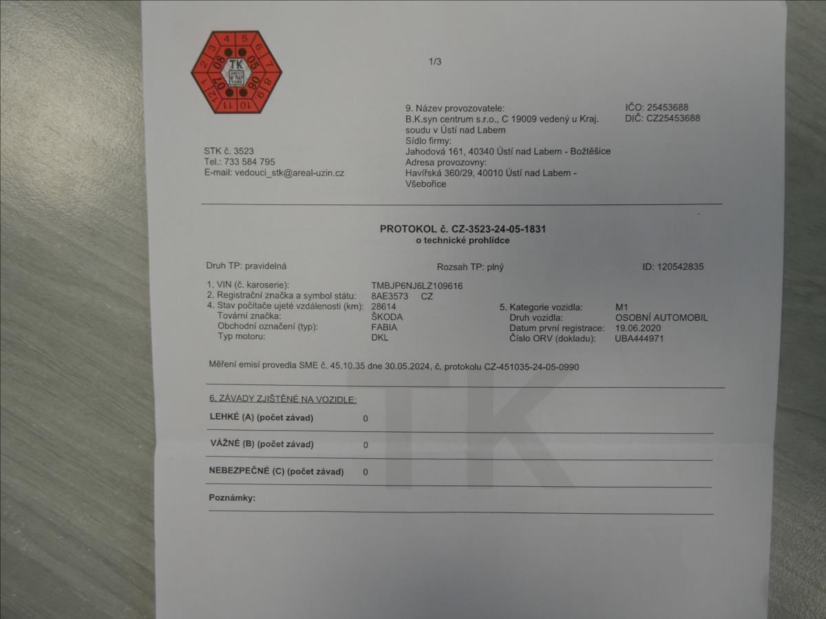 Škoda Fabia 1,0 TSi 70kW STYLE,ČR,serviska